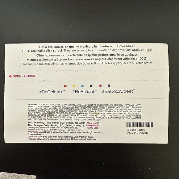 Color Street Nail Polish Strips - New In Package - Red - Beijing Beauty - Picture 2 of 2